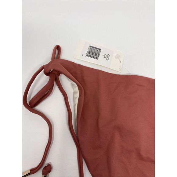 EBERJEY Womens Red Side-Tie Bikini Bottom NEW So Solid Sadie REVOLVE Sz L - Picture 9 of 10
